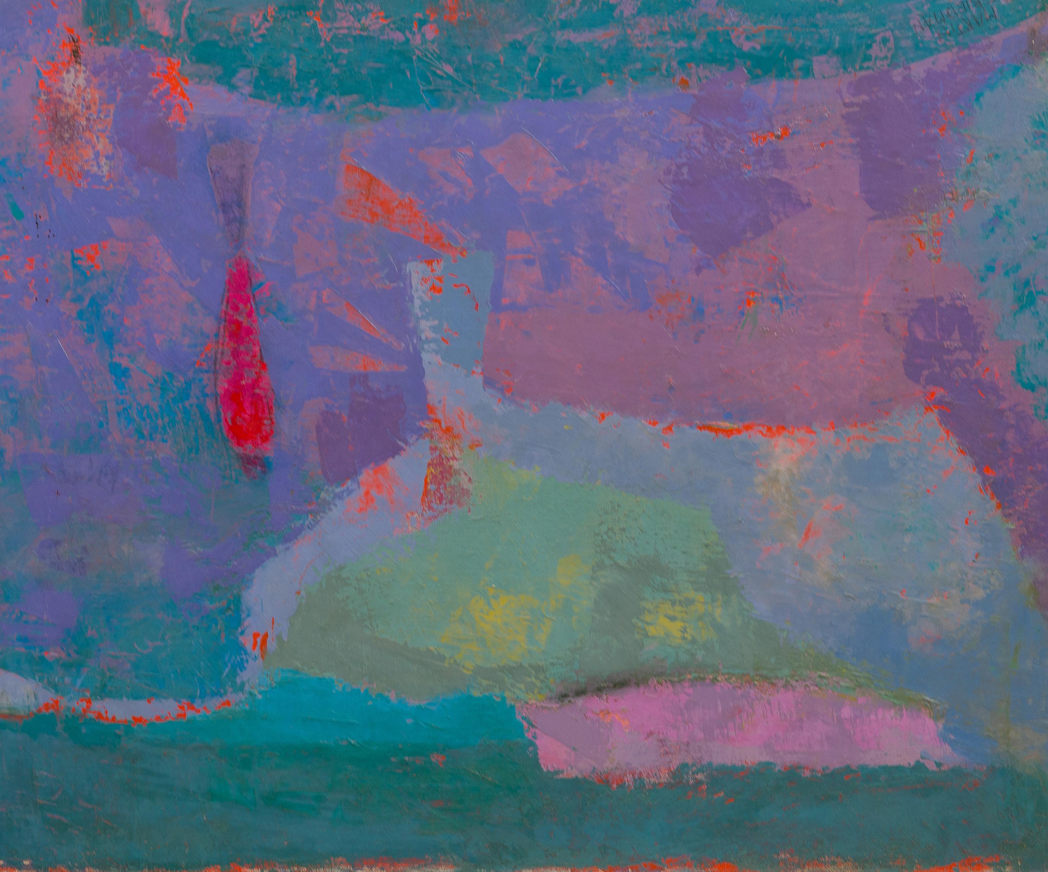 Peinture à l'huile abstraite fauviste moderne du milieu du siècle dernier 1