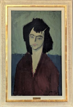 Quadro di ritratto figurativo d'epoca della metà del secolo scorso - Lost in Time