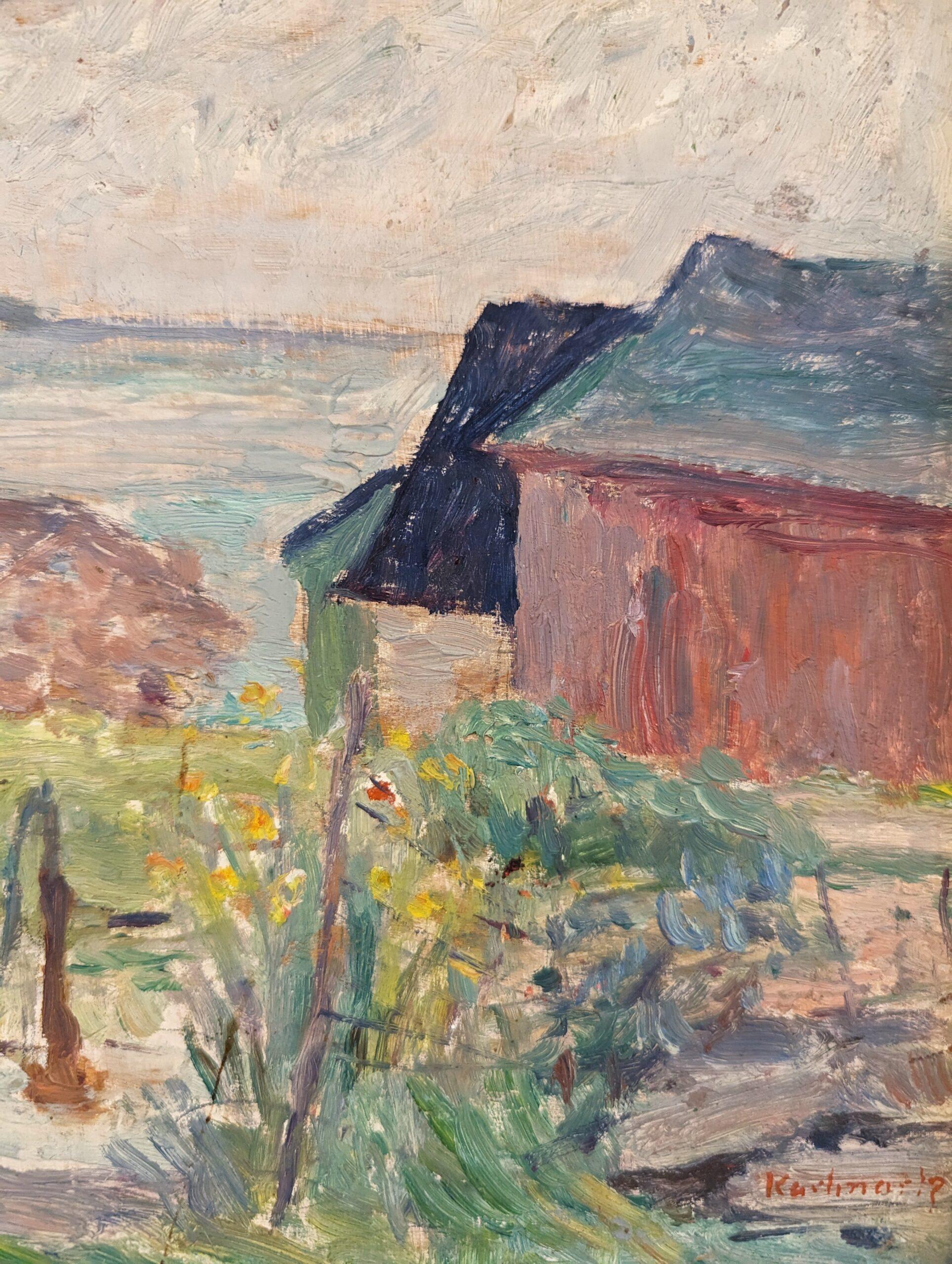 Vintage Mid-Century Modern Landscape Framed Oil Painting - Coastal Breeze For Sale 10