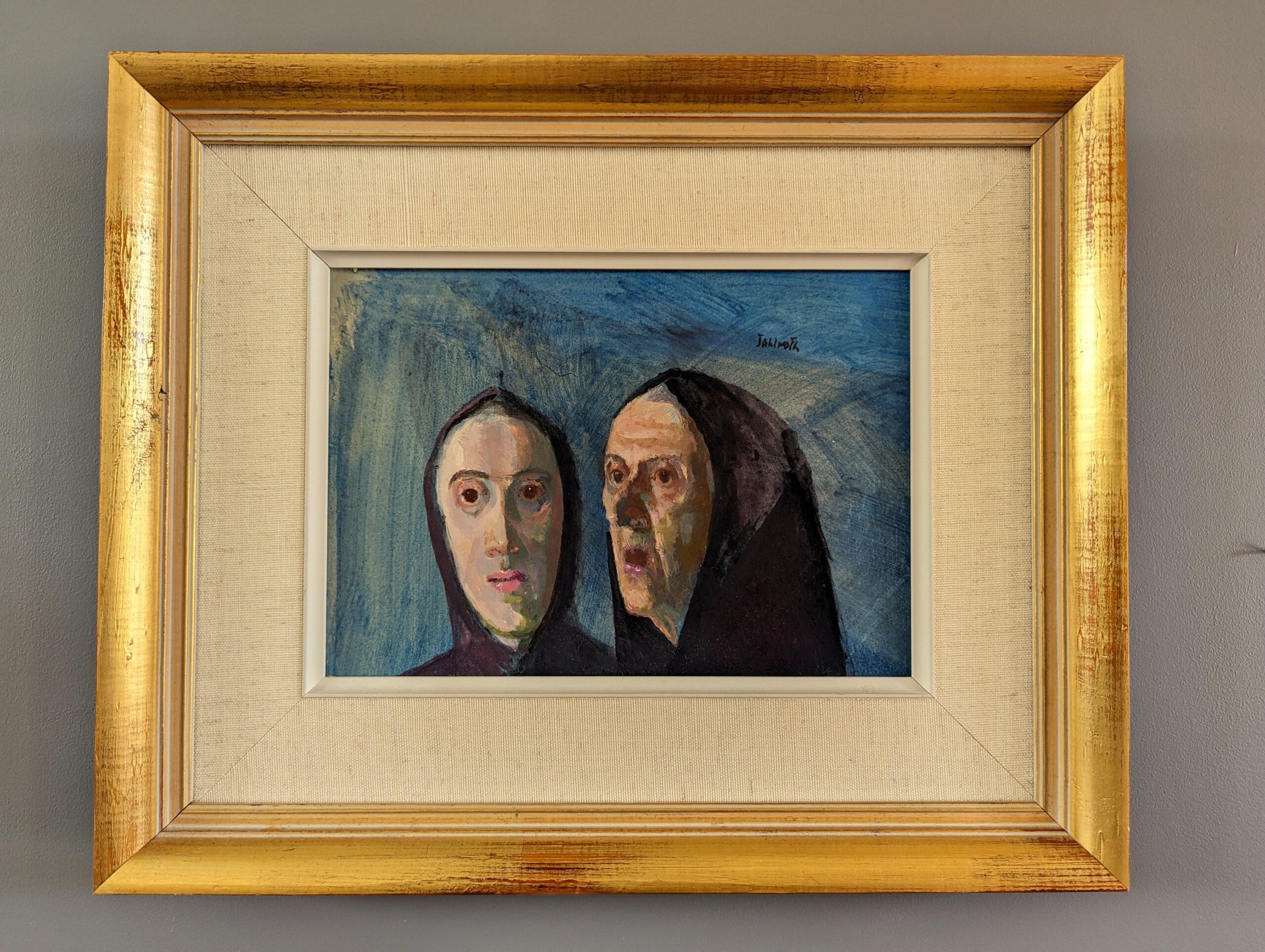 Mini portrait figuratif suédois moderne du milieu du siècle dernier - Painting de Unknown