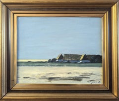Vintage Mid Century Modern Original Landscape Oil Painting - Pastoral Horizon