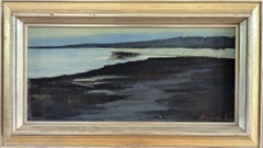 Pittura ad olio originale di paesaggio della metà del secolo scorso - Costa del Crepuscolo
