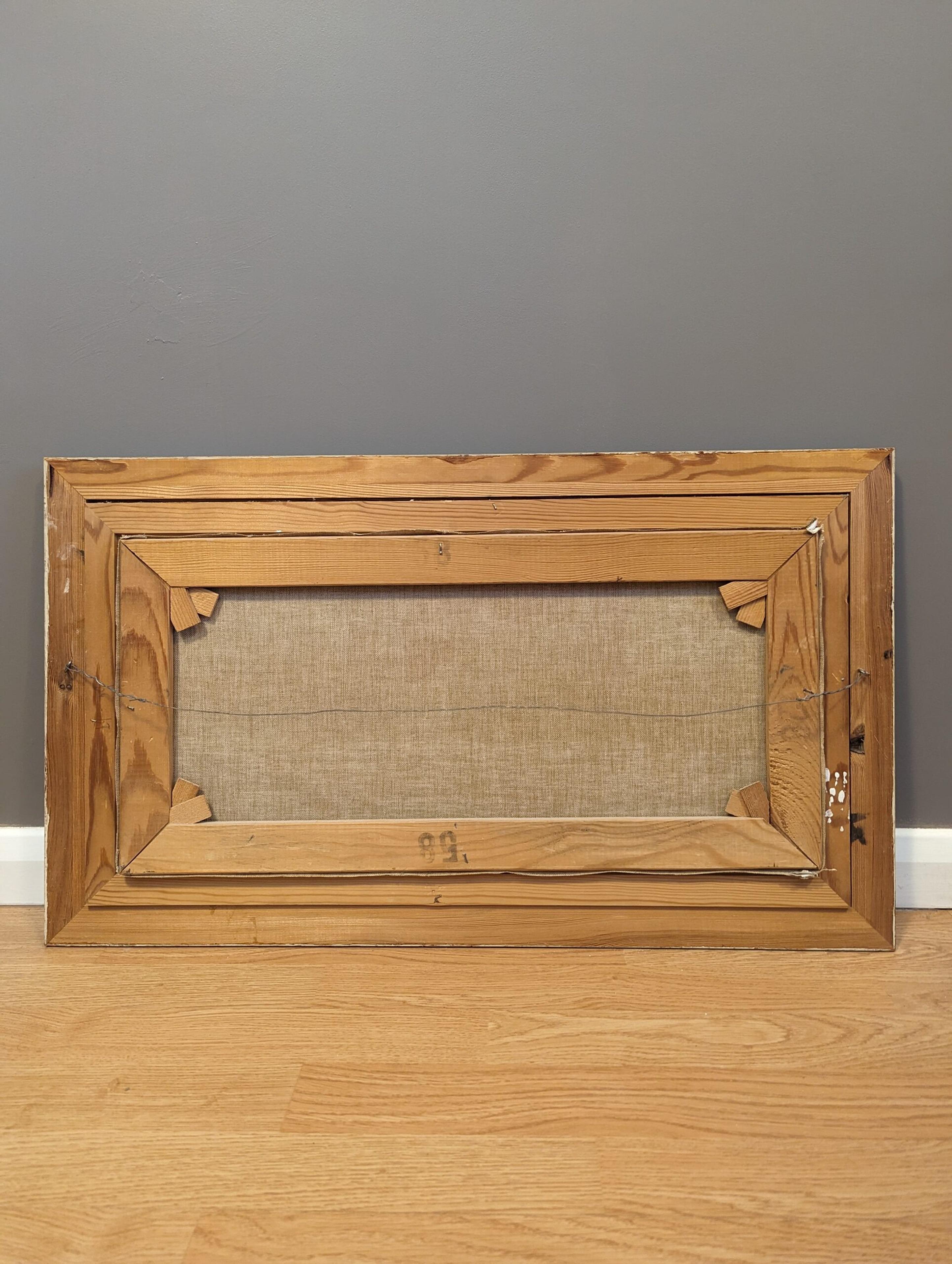 Vintage Mid-Century Modern Stillleben gerahmtes Ölgemälde - Kubistische Krüge 9