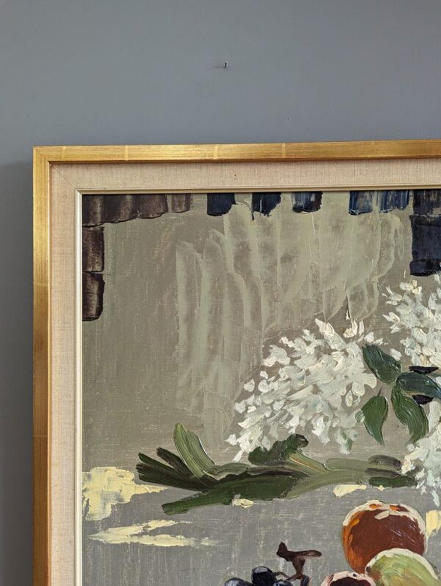 Vintage Mid-Century Modern Still Life Framed Oil Painting - Ripe 2