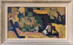 Vintage Mid-Century Modern Swedish Abstract Oil Painting - Abstract Autumn
