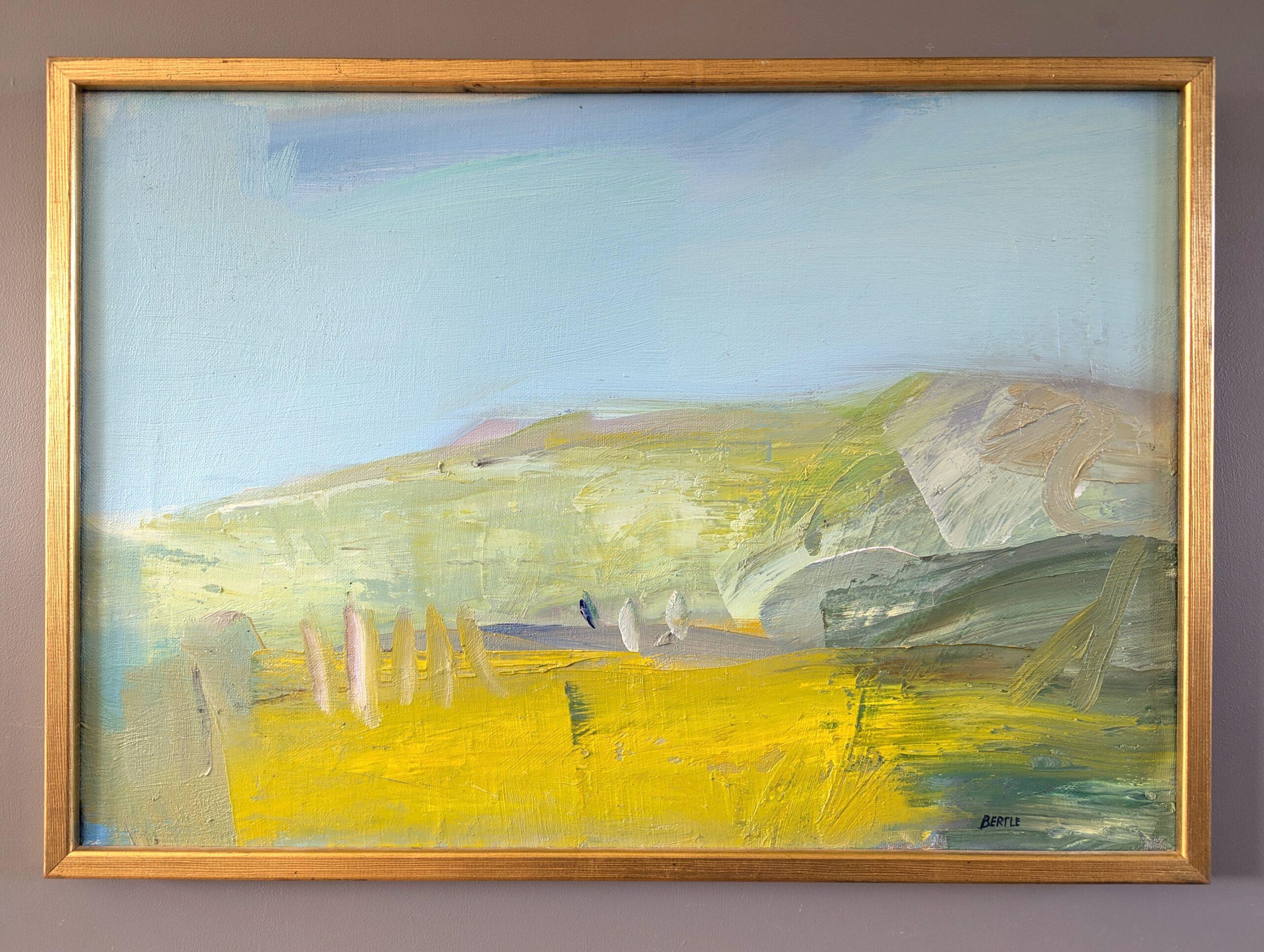 Vintage Pintura al óleo abstracta sueca moderna de mediados de siglo - Paisaje etéreo - Painting de Unknown
