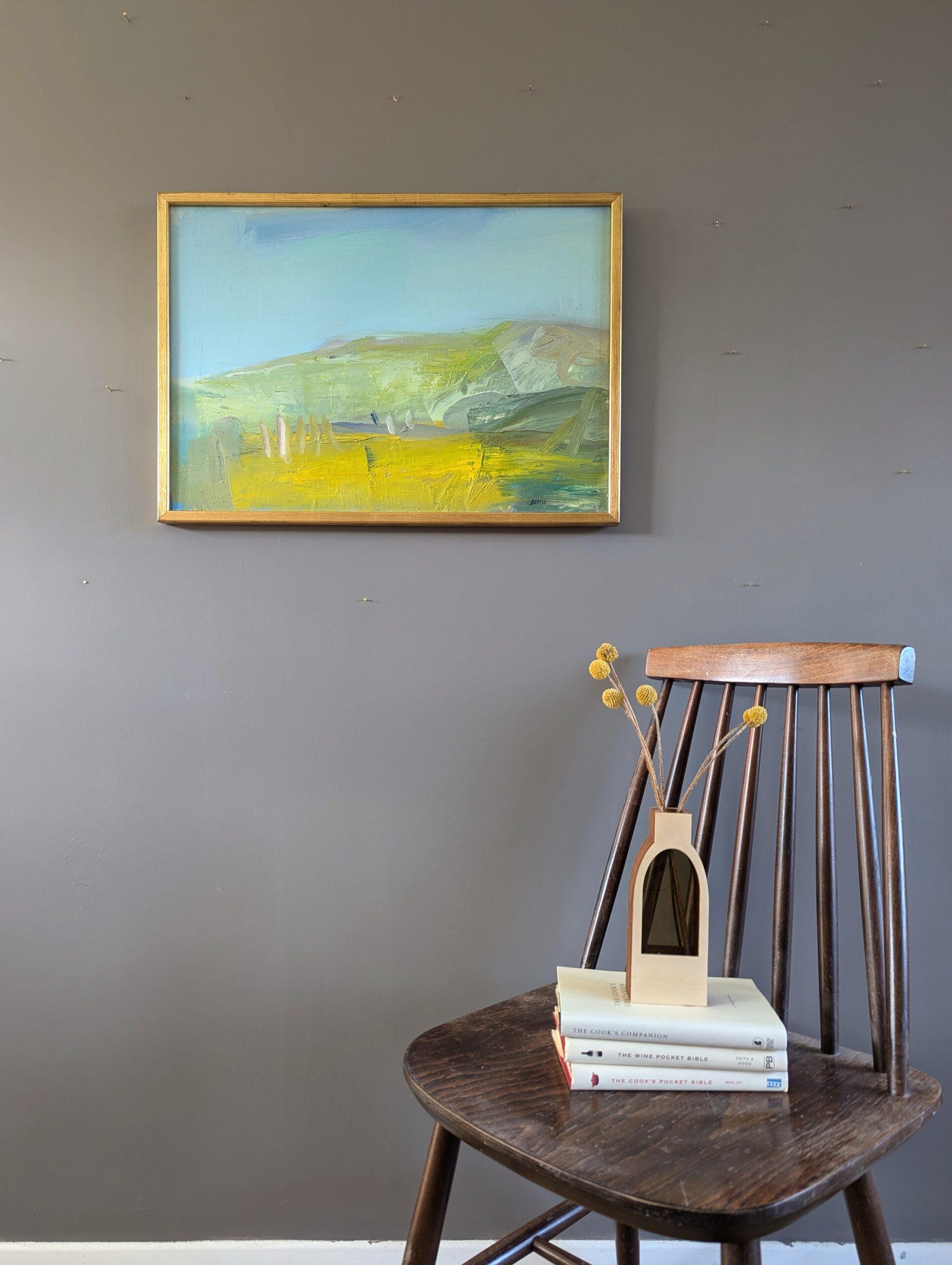 Vintage Pintura al óleo abstracta sueca moderna de mediados de siglo - Paisaje etéreo - Painting Moderno de Unknown