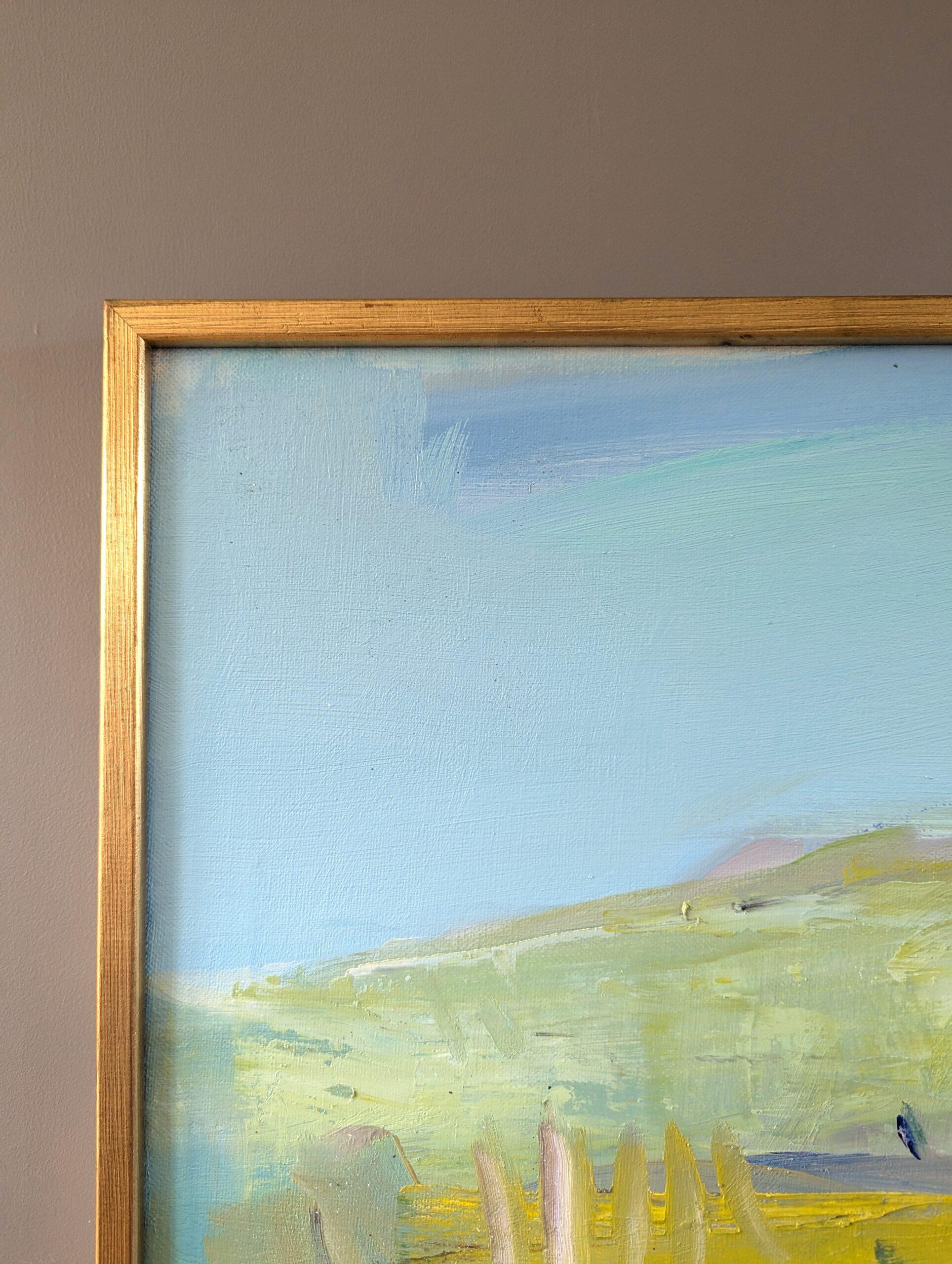 Vintage Pintura al óleo abstracta sueca moderna de mediados de siglo - Paisaje etéreo 2
