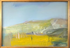 Vintage Pintura al óleo abstracta sueca moderna de mediados de siglo - Paisaje etéreo