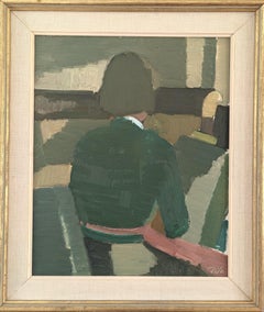 Vintage Mid-Century Modern Swedish Figurative Portrait Painting - Unknown