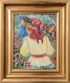 Vintage Mid-Century Modern Swedish Framed Oil Painting - Elegance in Bloom