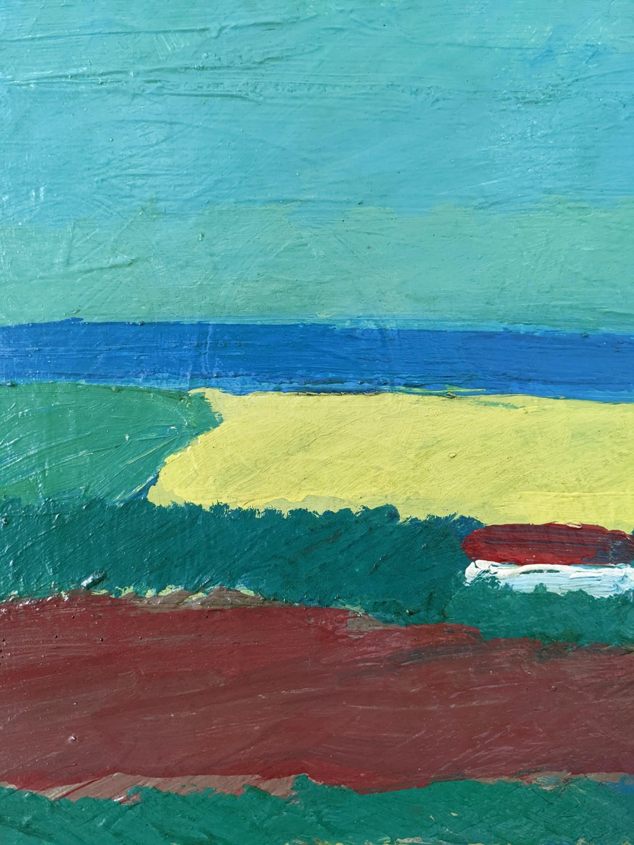 Vintage Mid-Century Modern Swedish Landscape Oil Painting - Fields in Summer (Campi d'estate) 4
