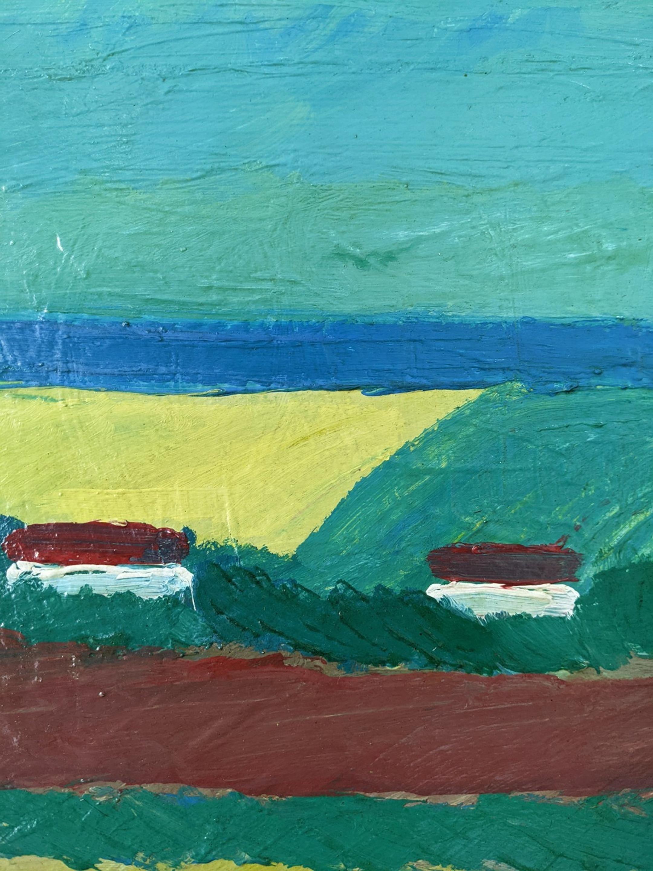 Vintage Mid-Century Modern Swedish Landscape Oil Painting - Fields in Summer (Campi d'estate) 5