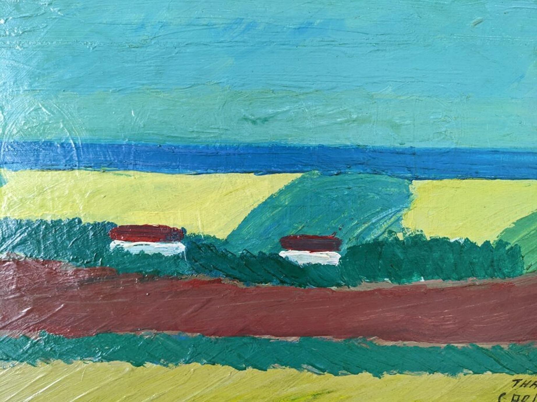 Vintage Mid-Century Modern Swedish Landscape Oil Painting - Fields in Summer (Campi d'estate) 7