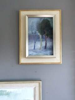 Vintage Mid Century Modern Swedish Landscape Oil Painting - Hushed Trees