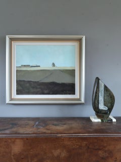 Vintage Mid Century Modern Swedish Landscape Oil Painting - Quiet Fields