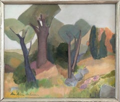 Vintage Mid-Century Modern Swedish Landscape Oil Painting - Serene Nature