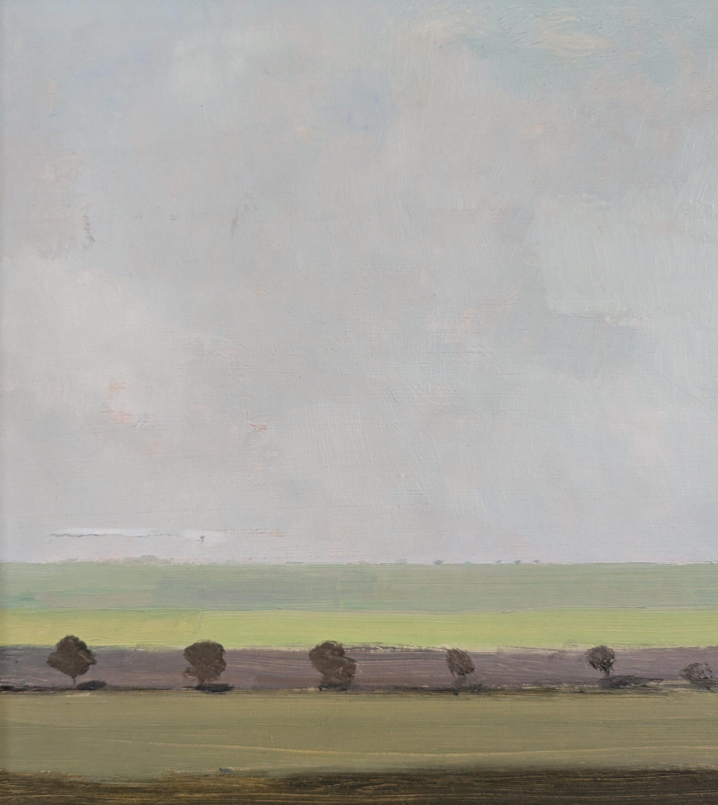Vintage Mid-Century Modern Swedish Landscape Oil Painting - The Plain 8