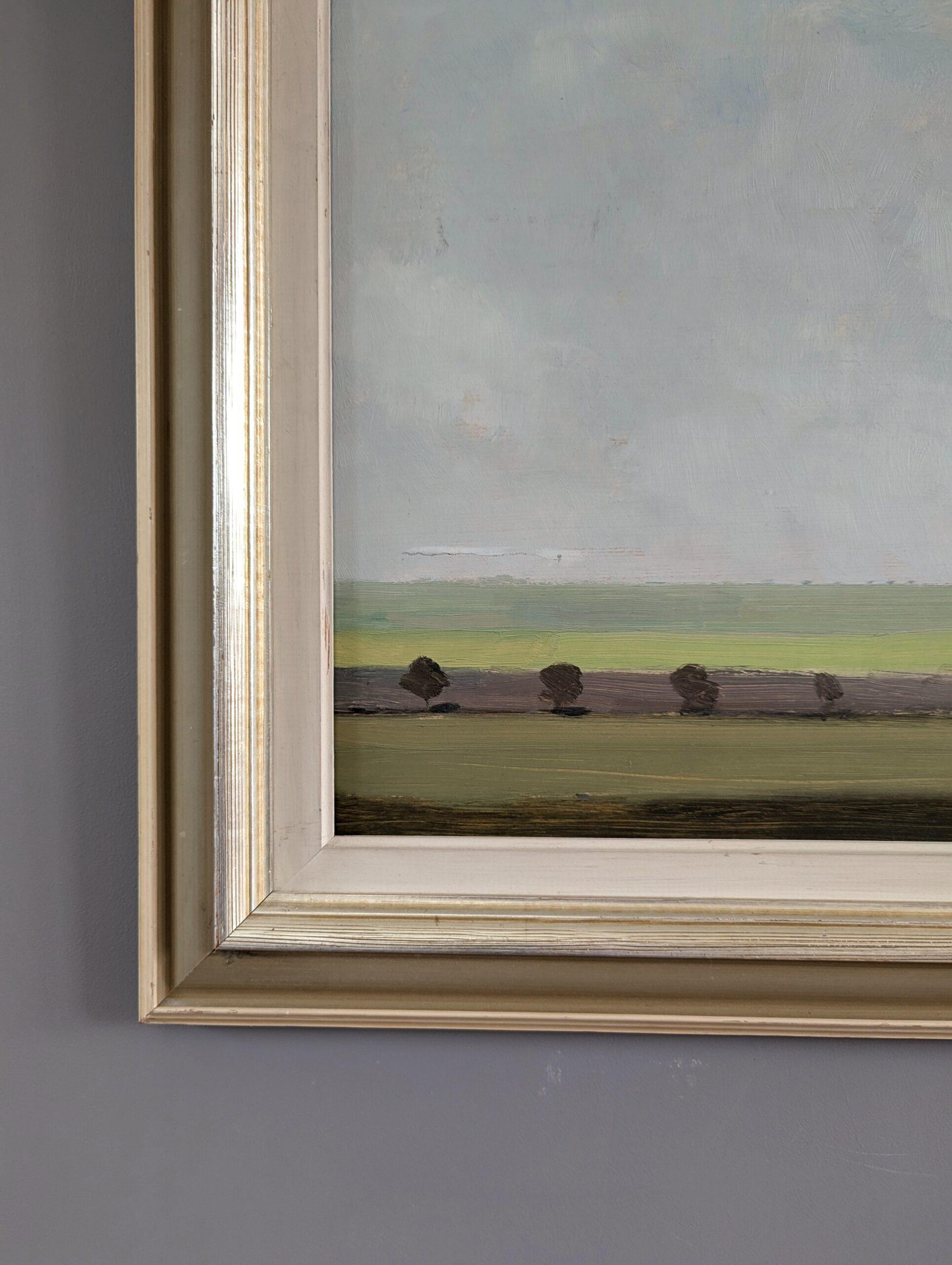 Vintage Mid-Century Modern Swedish Landscape Oil Painting - The Plain 5