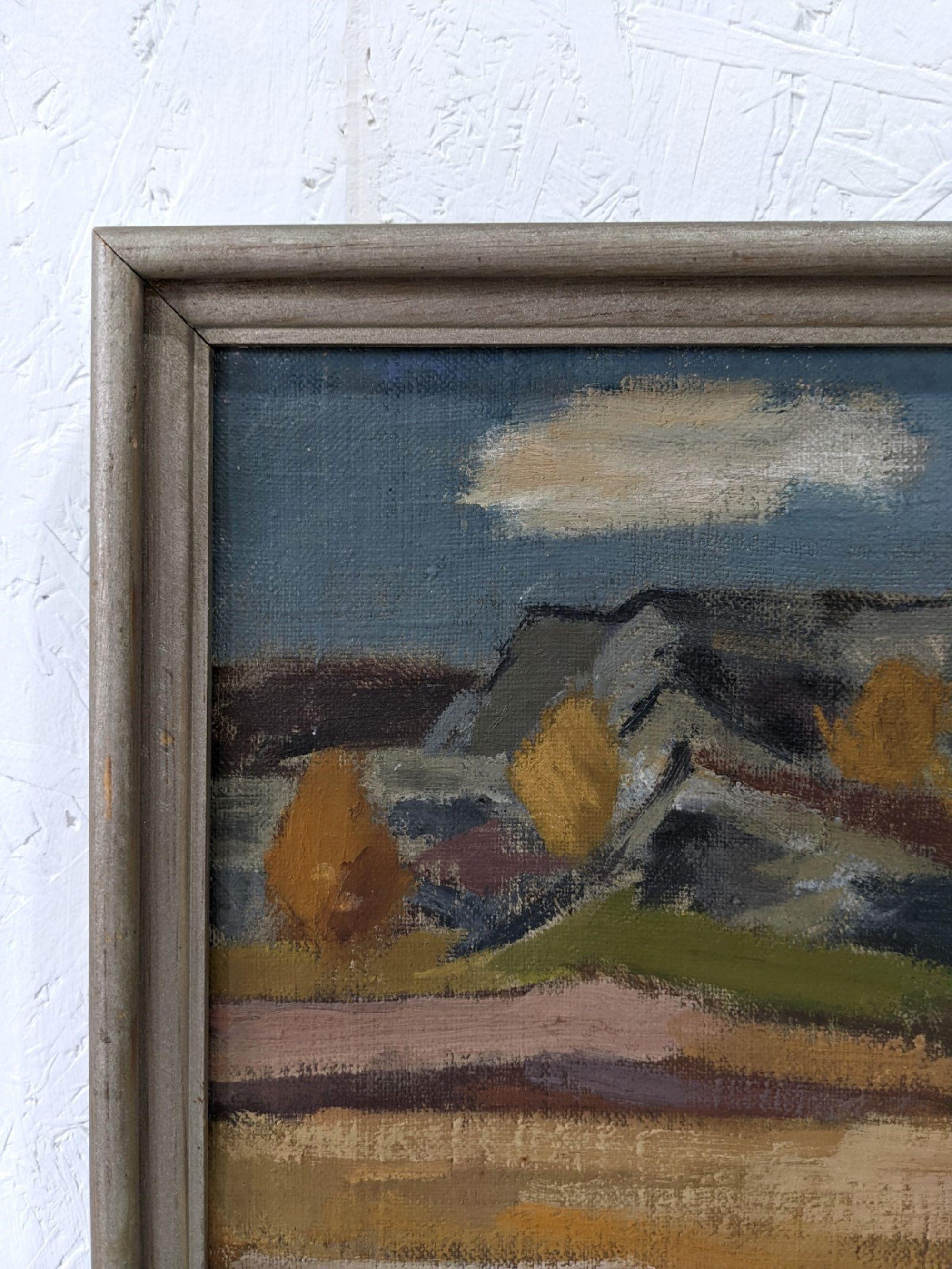 Vintage Mid-Century Modern Swedish Landscape 