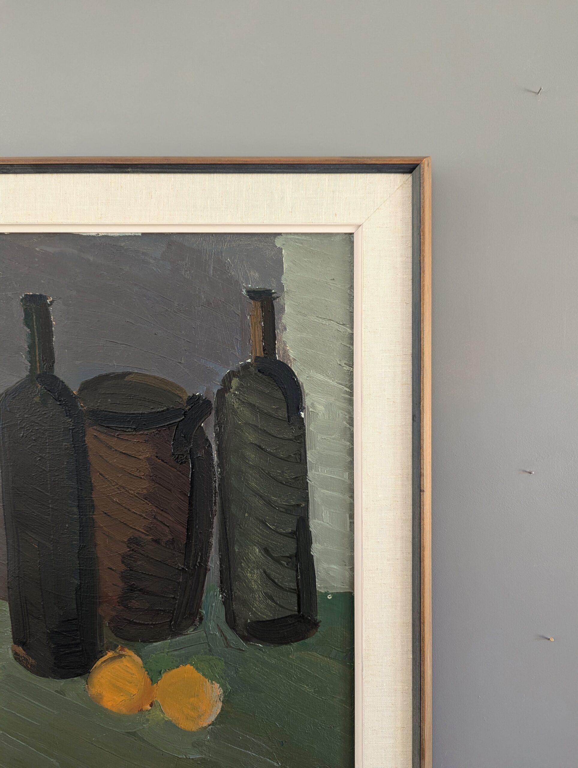 Bodegón al óleo sueco de mediados de siglo - Dos naranjas 2