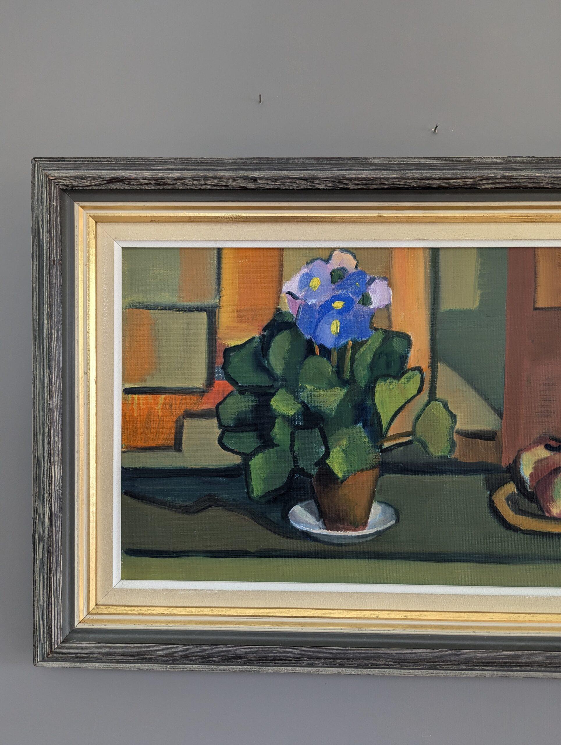 Vintage Mid-Century Modern Swedish Still Life Oil Painting - Vibrant Still Life 6