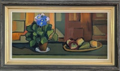 Vintage Mid-Century Modern Swedish Still Life Oil Painting - Vibrant Still Life