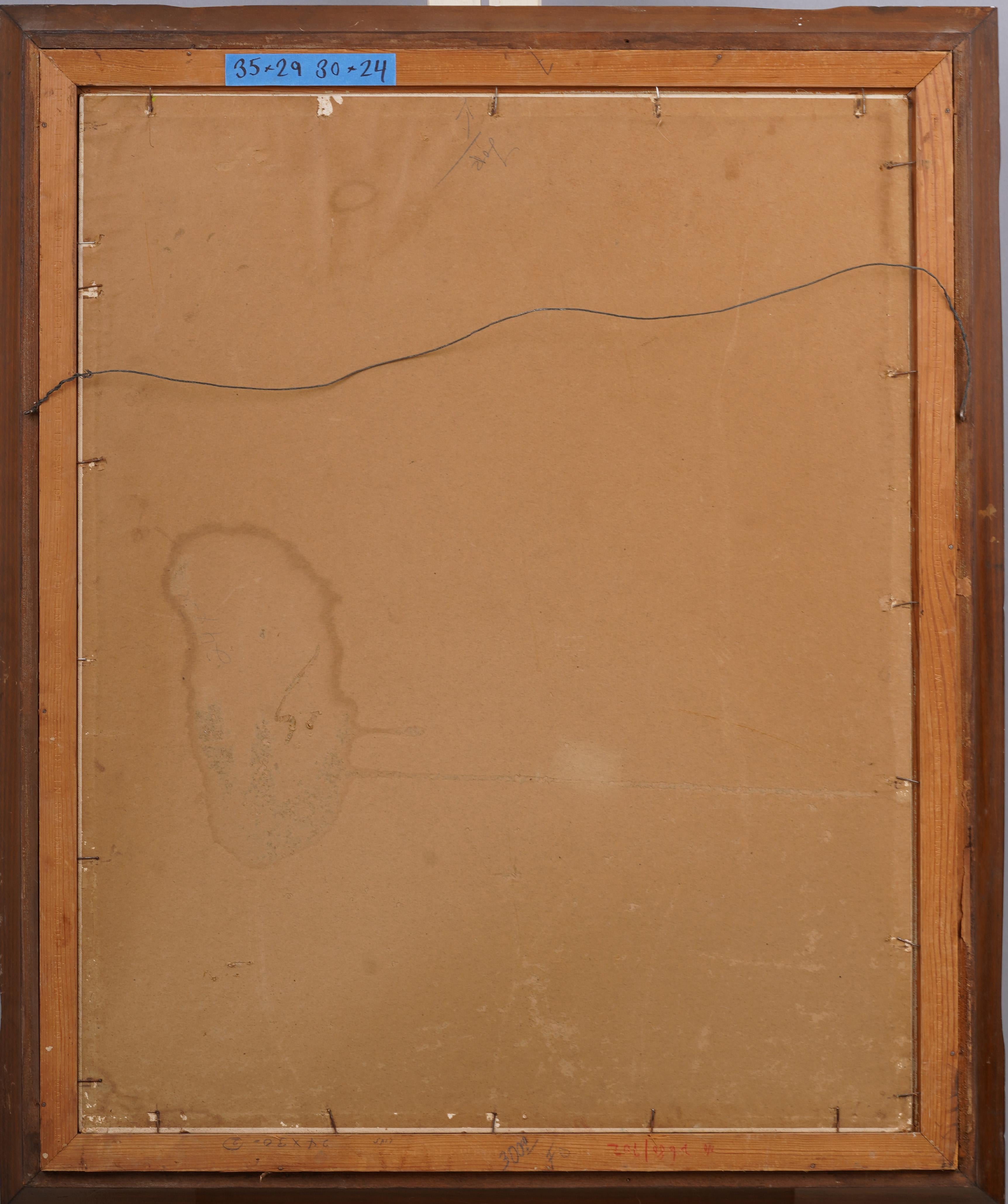 Vintage Mid Century Modernist Abstract Flower Still Life Framed Oil Painting 4