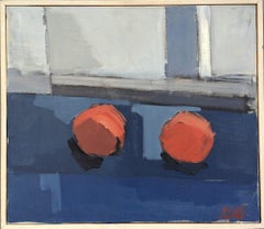 Vintage Mid Century Modernist Style Swedish Still Life Oil Painting - Red Fruit