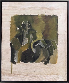 Vintage Mid-Century Modernist Swedish Abstract Framed Oil Painting - Juniper
