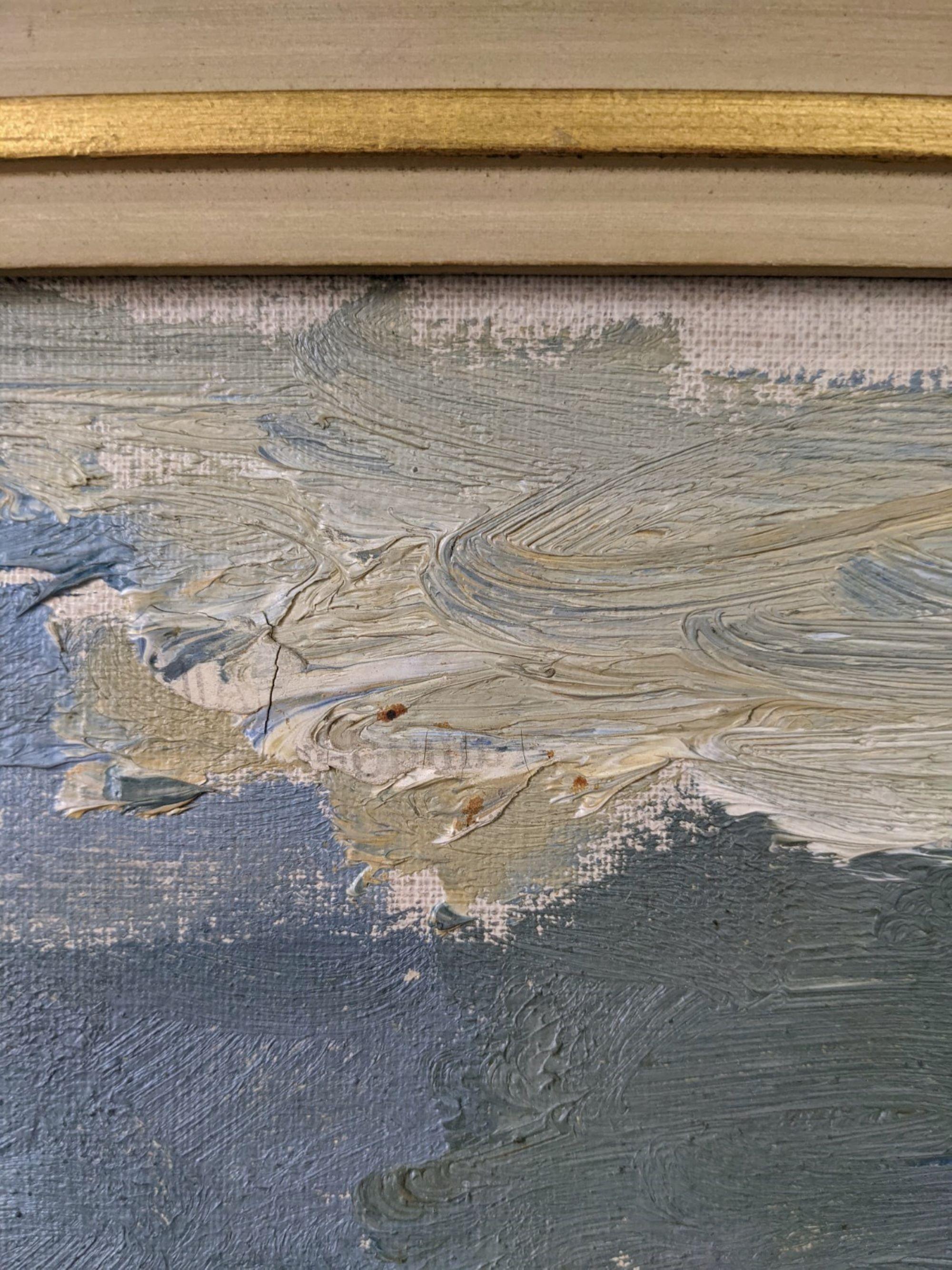 Pintura al óleo costera sueca modernista vintage de mediados de siglo - Serenidad de marea baja 9