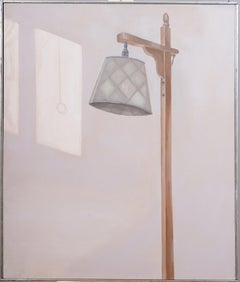 Vintage Mid Century Modernist Trompe L'Oeil Signed Interior Scene Realist Oil