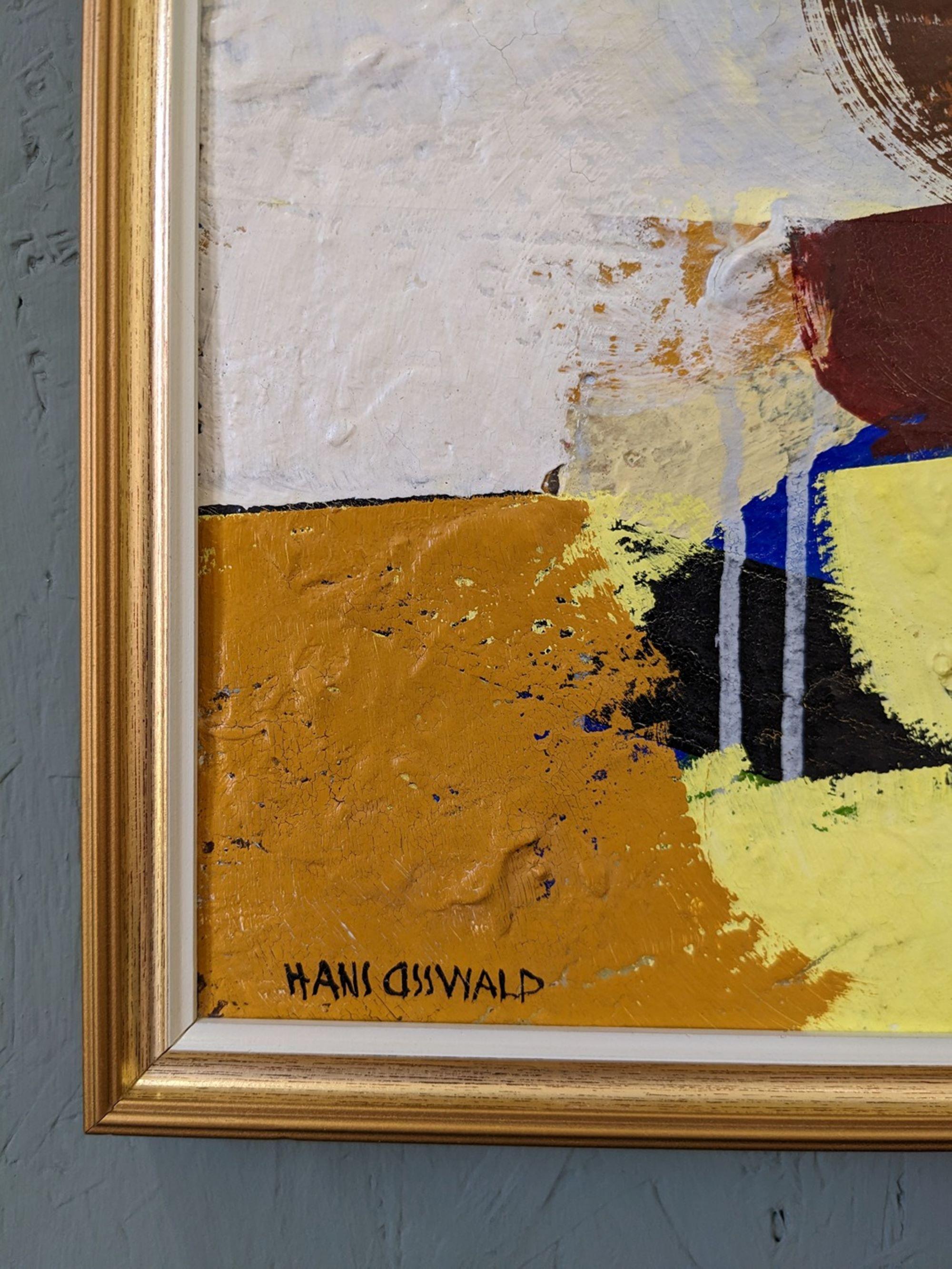 Vintage Mid-Century Oil Painting, Abstract - Autumn Rhapsody, Hans Osswald 2