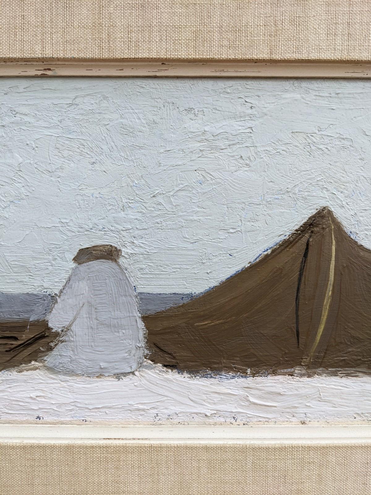 Peinture à l'huile suédoise encadrée, paysage marin du milieu du siècle - By the Shore 4