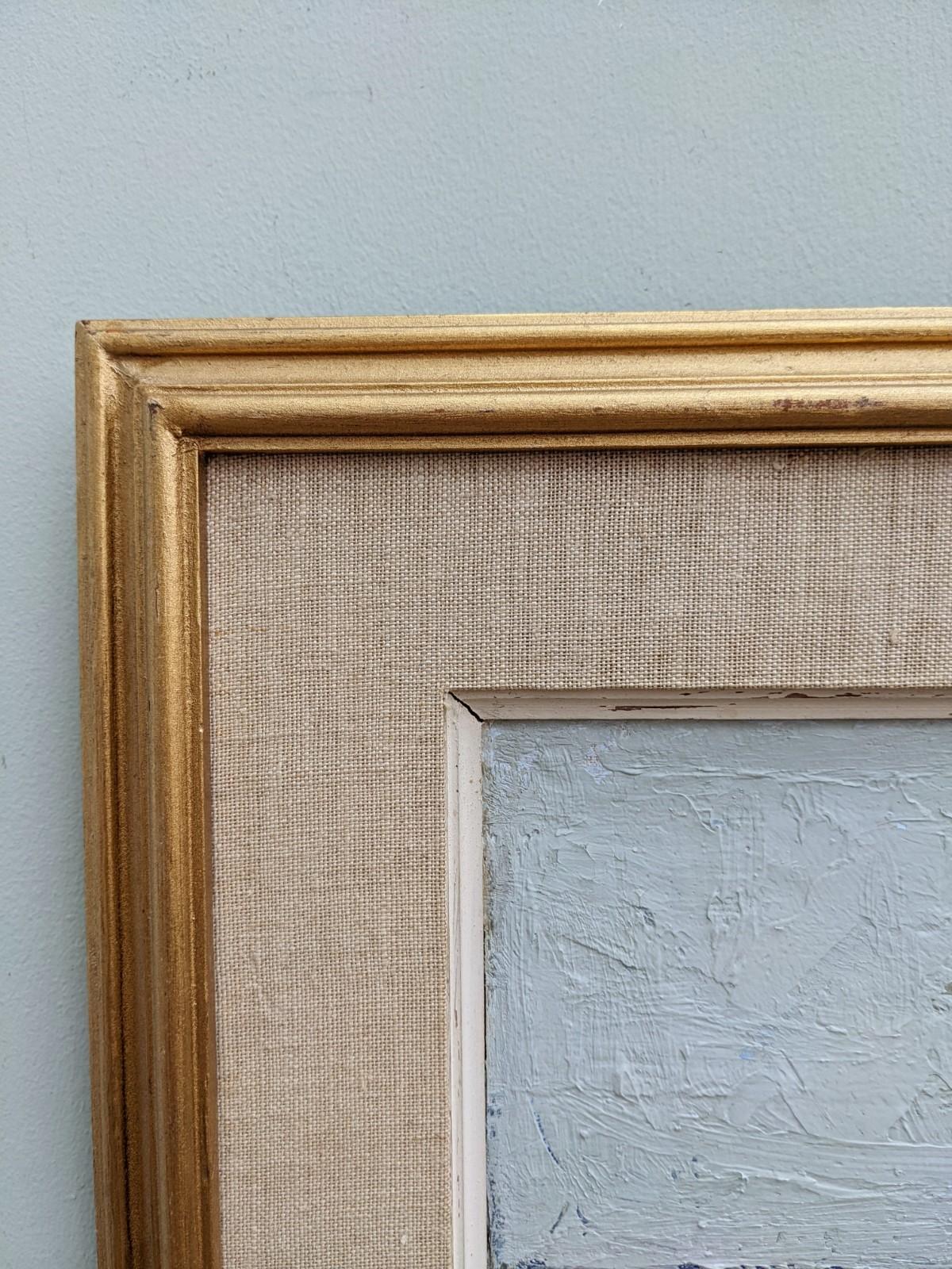 Peinture à l'huile suédoise encadrée, paysage marin du milieu du siècle - By the Shore 5