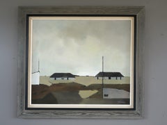Vintage Mid Century Swedish Abstract Landscape Oil Painting -Where the Sky Rests (Où le ciel se repose)