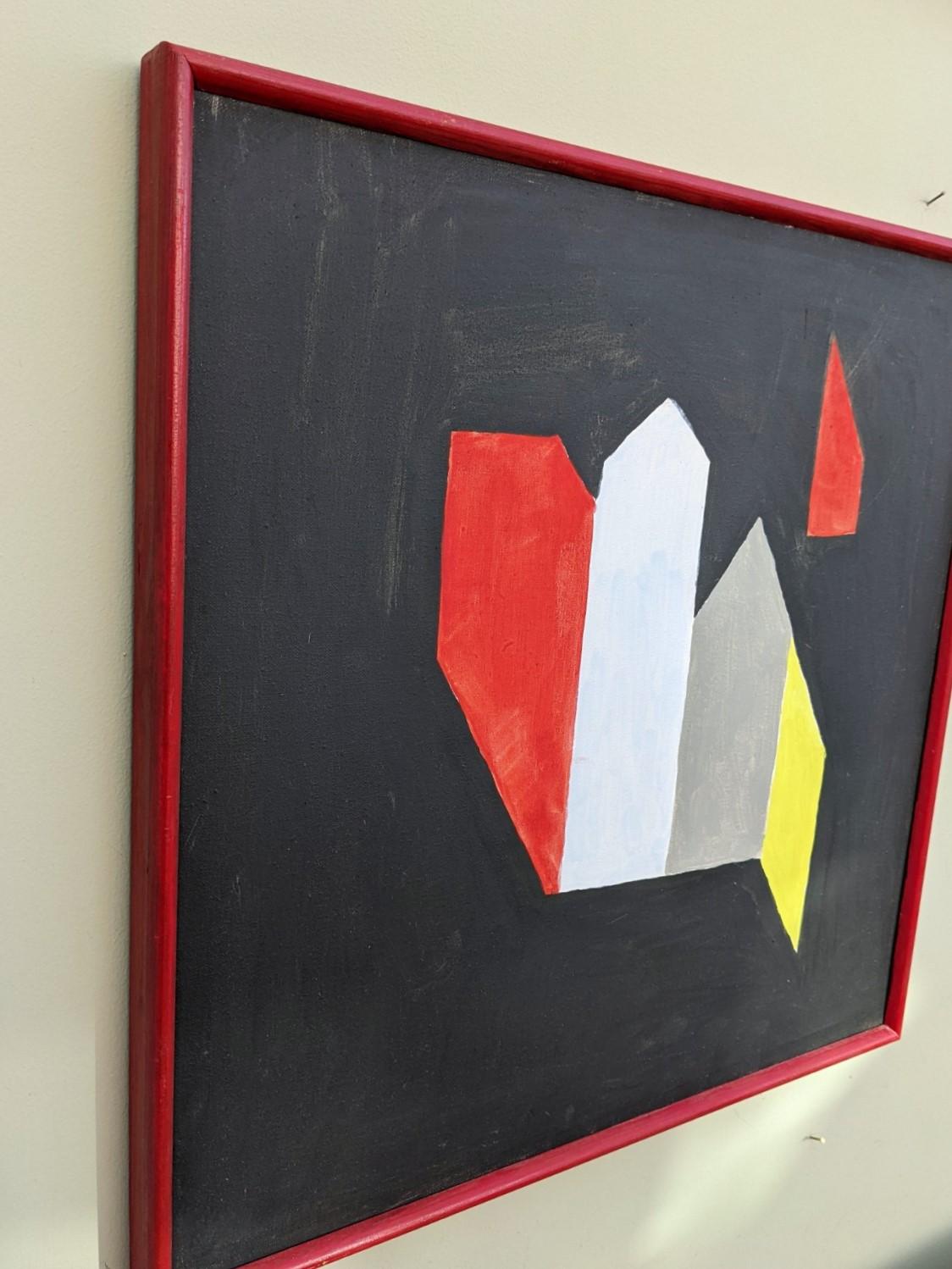 Pittura ad olio astratta svedese della metà del secolo scorso - Dimensione, incorniciata in vendita 3