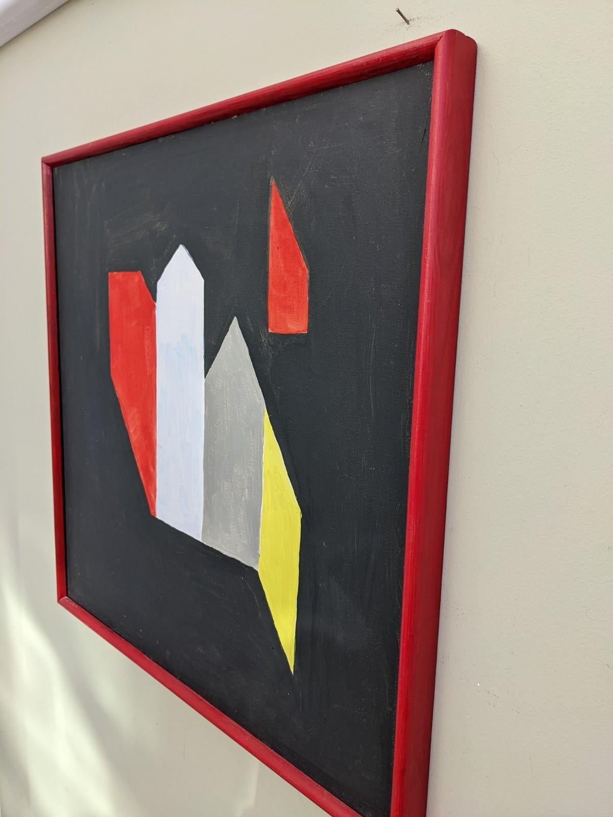 Pittura ad olio astratta svedese della metà del secolo scorso - Dimensione, incorniciata in vendita 4
