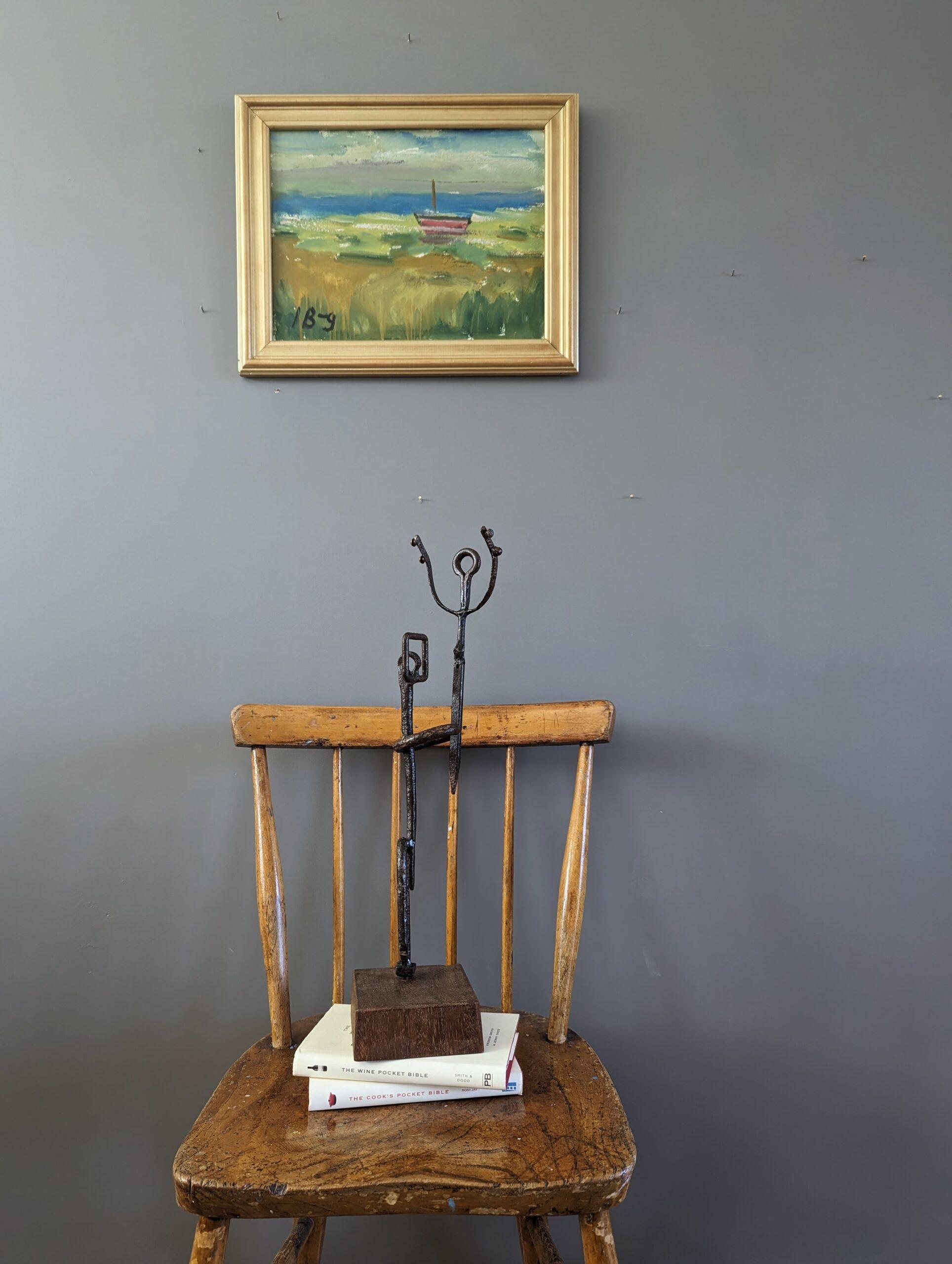 Schwedische abstrakte Meereslandschaft, Vintage, Ölgemälde, Mid-Century, Vintage, Coastal Splendour – Painting von Unknown