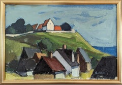 Schwedische expressionistische Vintage-Landschaft, Ölgemälde, Mid-Century, Vintage