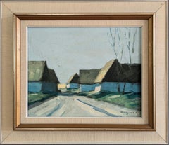 Vintage Mid-Century Swedish Expressive Landscape Oil Painting - Morning Glow