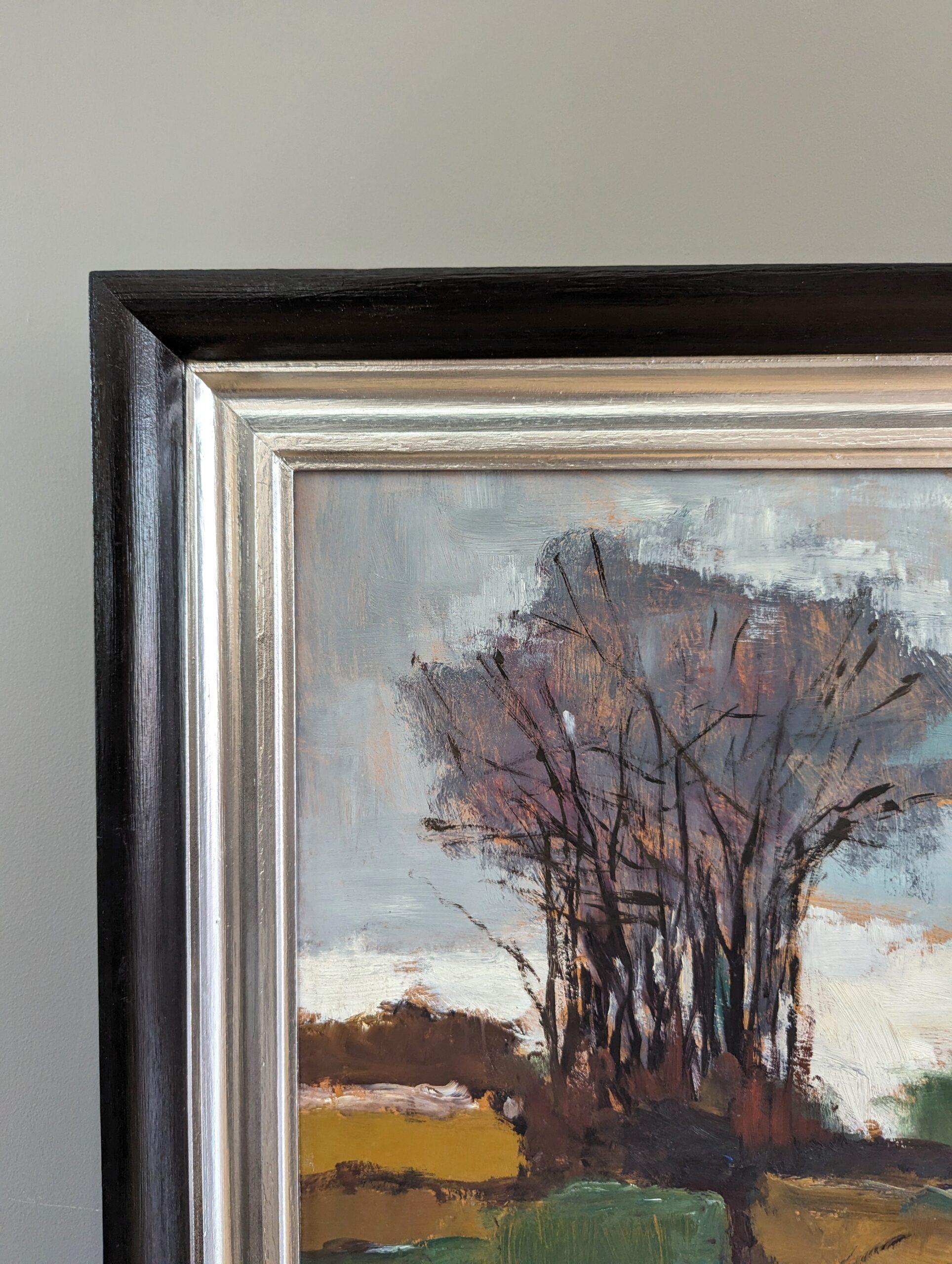 Vintage Mid-Century Swedish Expressive Landscape Oil Painting - The Grove For Sale 3
