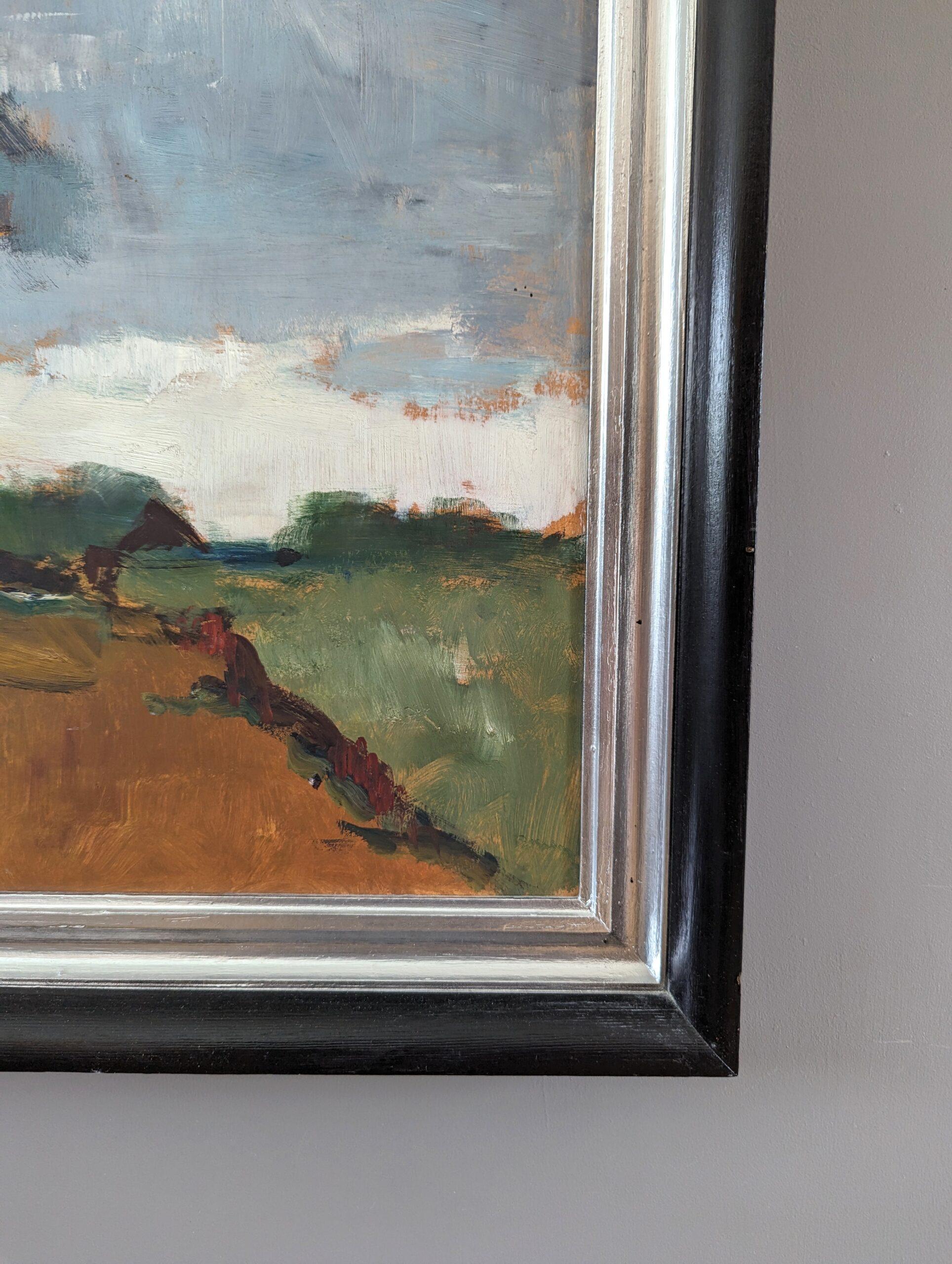 Vintage Mid-Century Swedish Expressive Landscape Oil Painting - The Grove For Sale 5