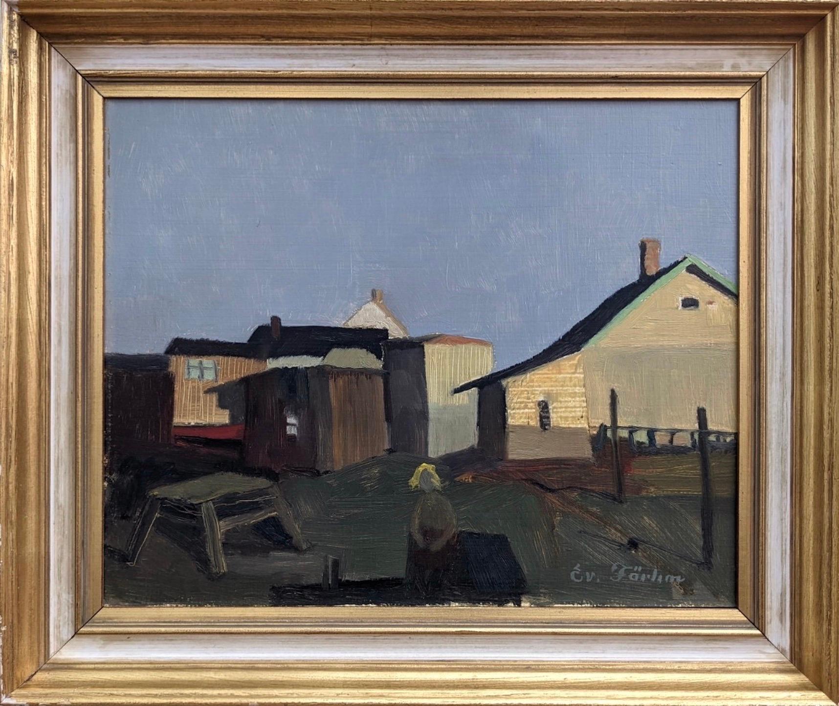 Otto Hamel Early 20th Century Swiss Alps Village Landscape For Sale