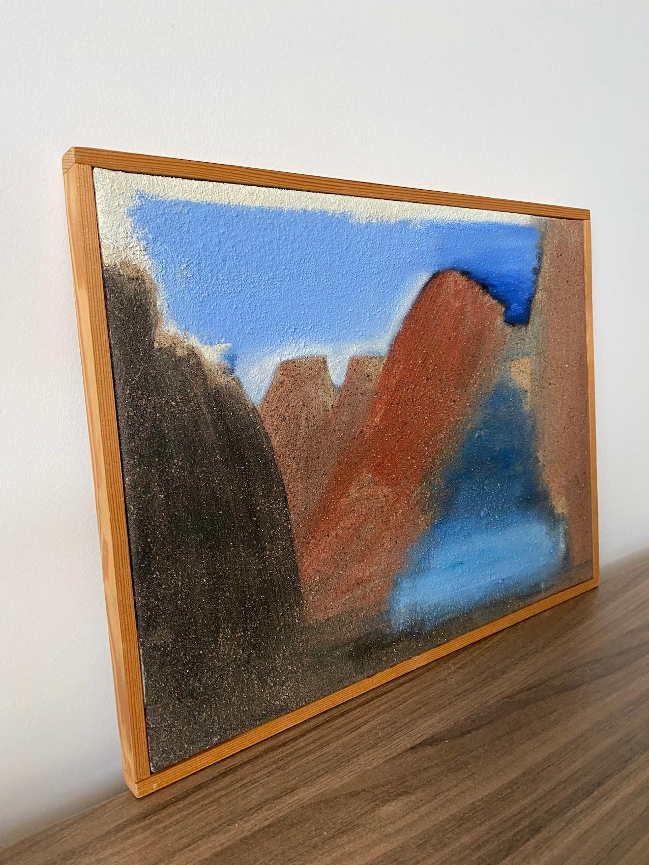 Vintage Mid-Century Swedish Framed Abstract Mixed Media Painting - Substance 5