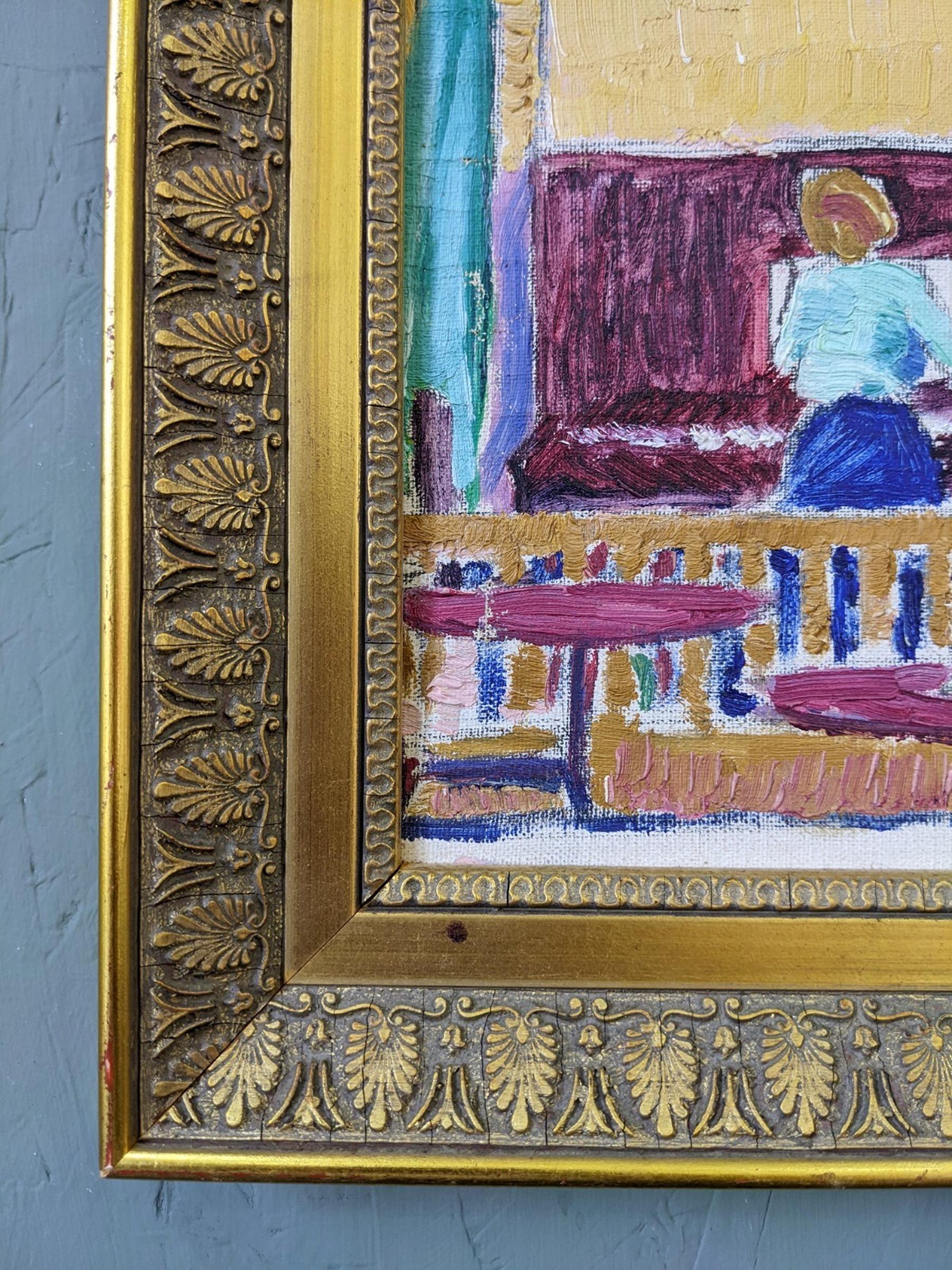 Vintage Mid-Century Swedish Framed Figurative Oil Painting - The Ensemble 7