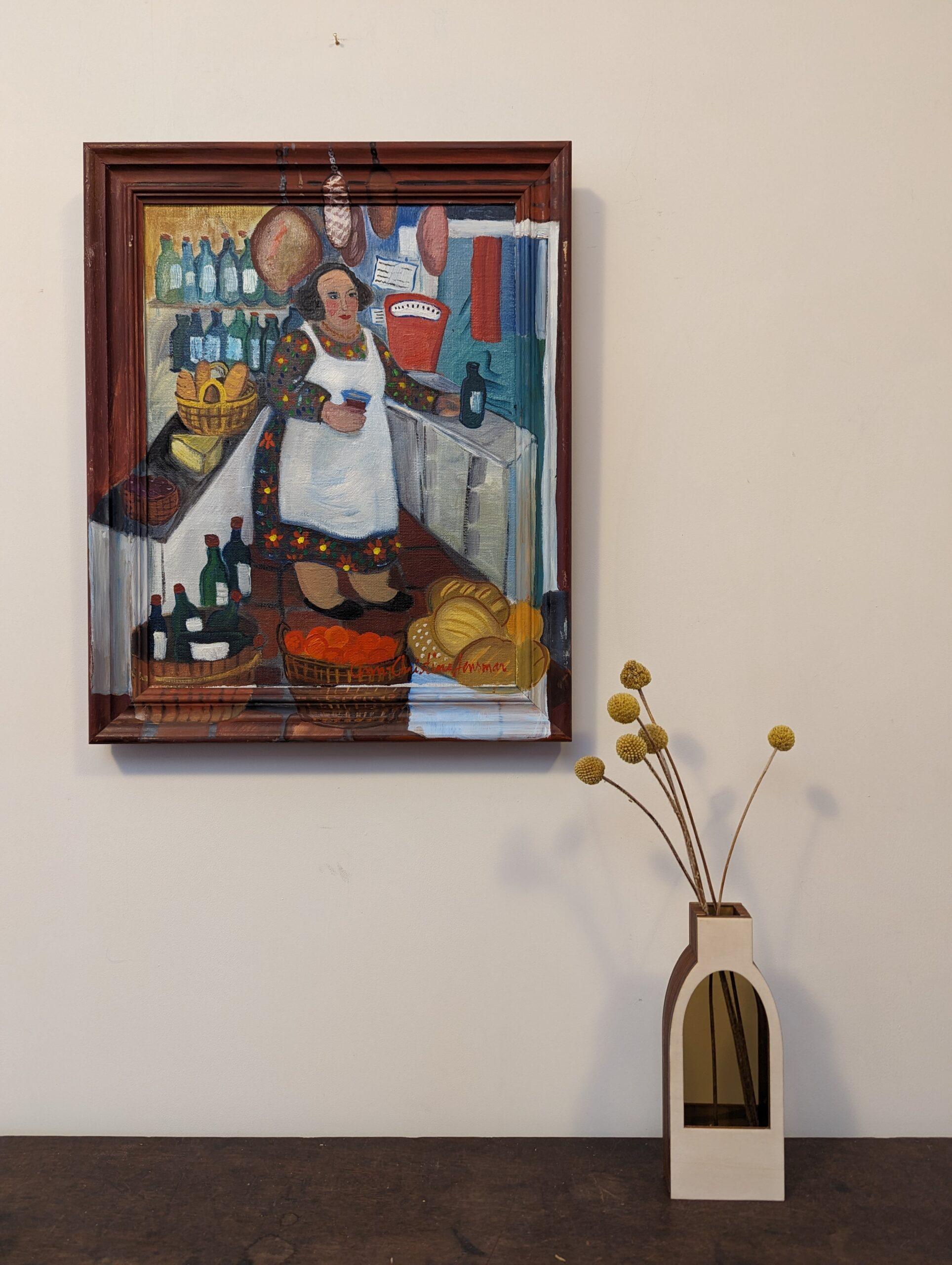 Vintage Mid-Century Swedish Framed Figurative Oil Painting - The Store For Sale 12