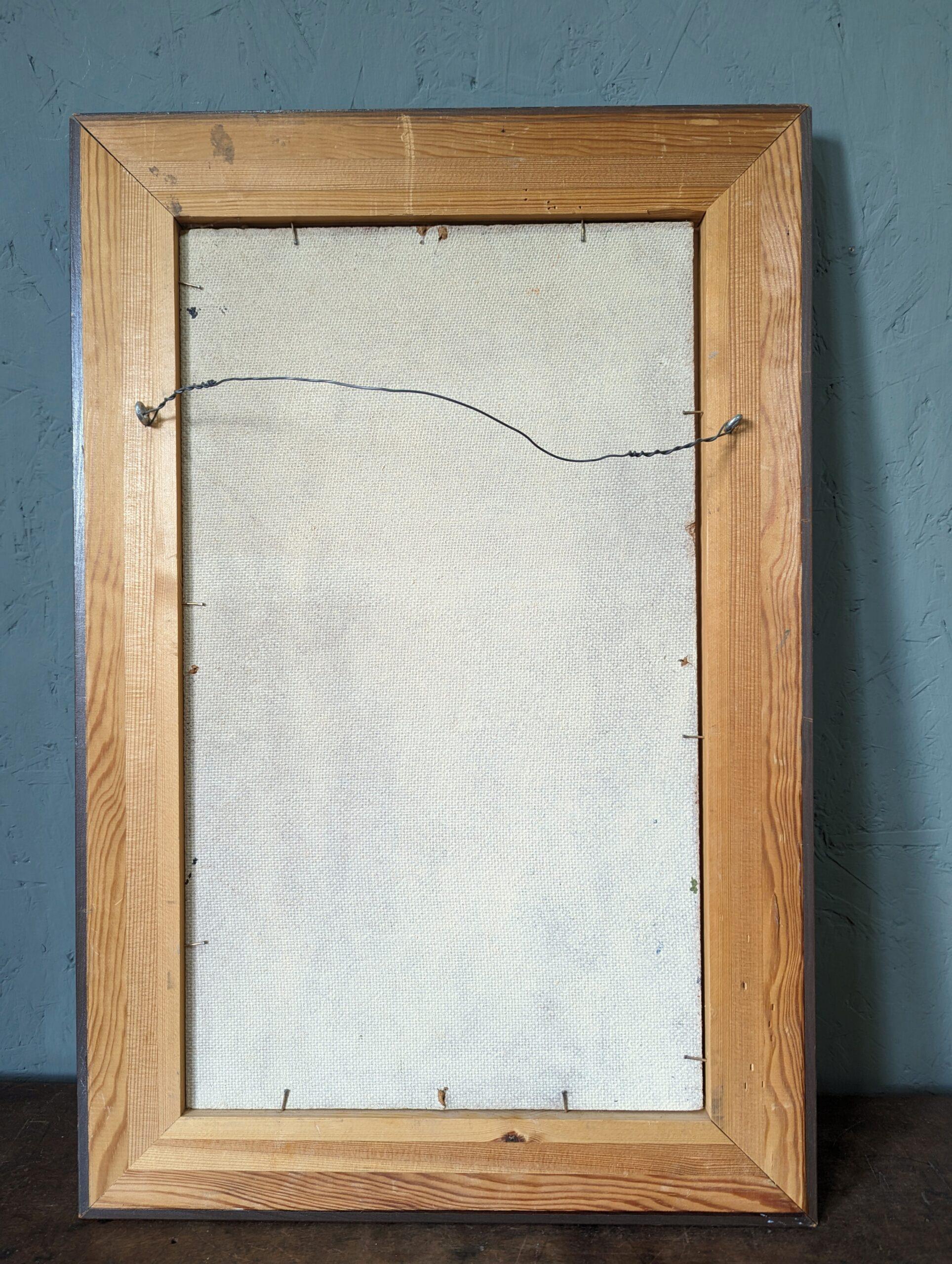 Vintage Mid-Century Swedish Framed Interior Oil Painting - Home Time (I) 10