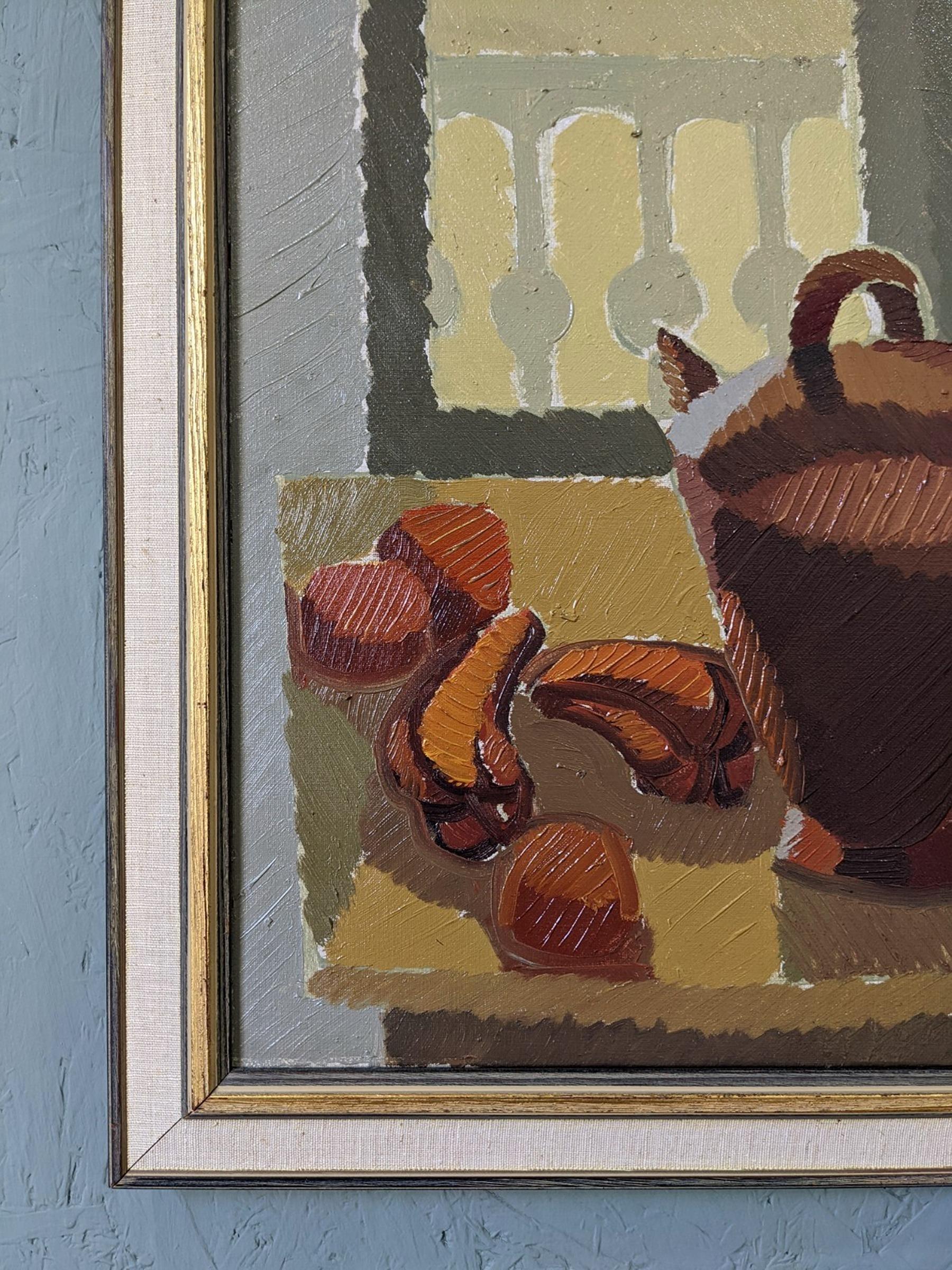 Vintage Mid-Century Swedish Framed Oil Painting - Still Life by the Window 4