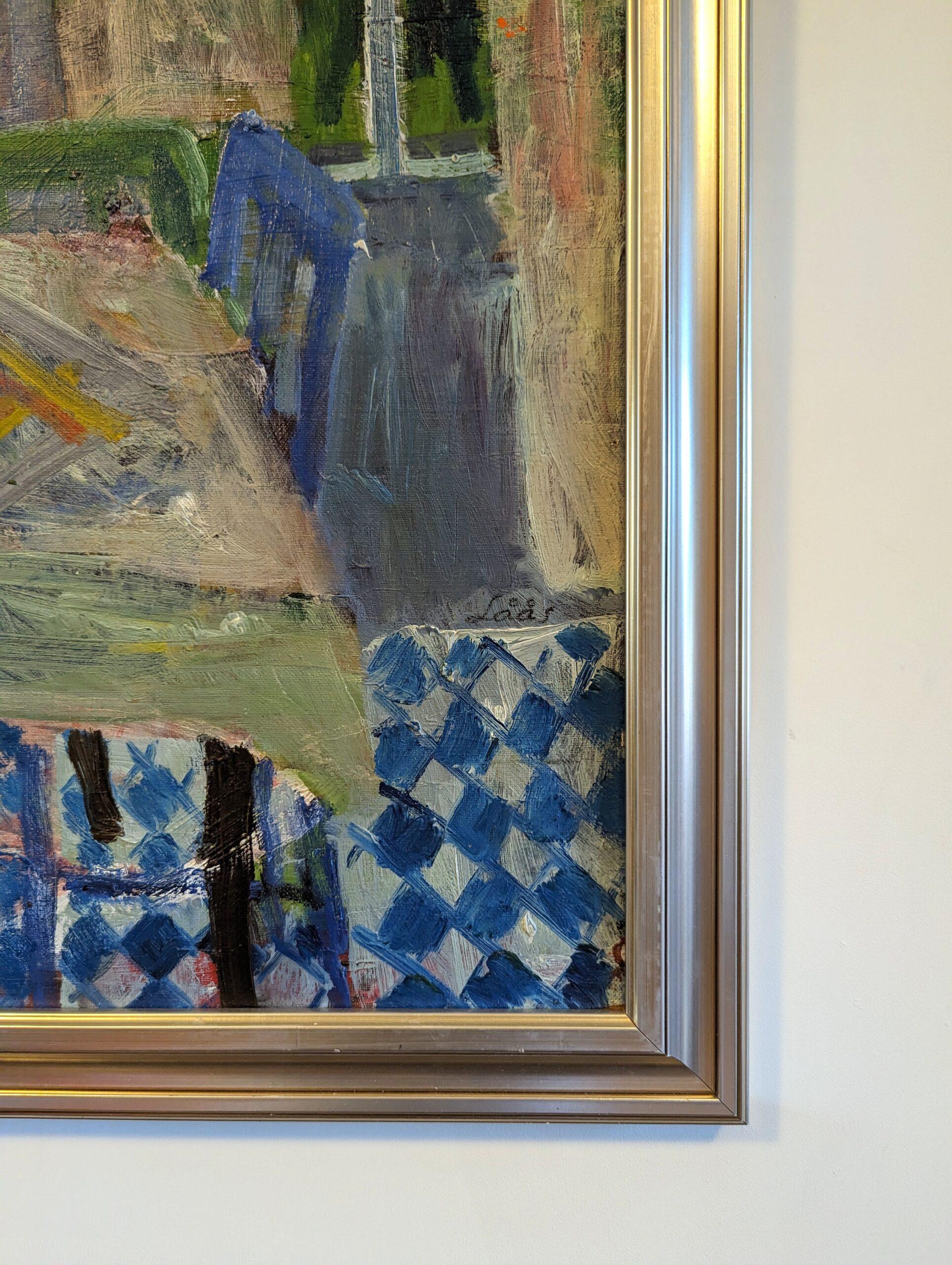 Quadro ad olio con cornice della natura morta svedese della metà del secolo scorso - Il tavolo da cucina 5
